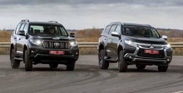 Обгоняем Pajero Sport на рамнике Toyota Land Cruiser Prado Обгоняем Pajero Sport на рамнике Toyota Land Cruiser Prado