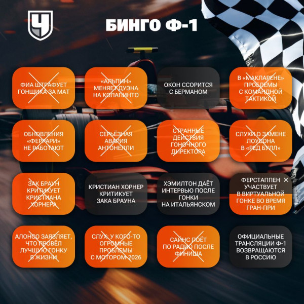 Бинго по сезону-2025 Формулы-1: Хэмилтон и итальянский язык, конфликт в Хаасе, трансляции гонок в России